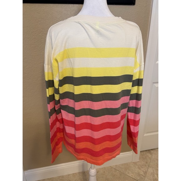 T By Talbots Long Sleeve Multi Colored Tee Shirt, Medium - Picture 3 of 9